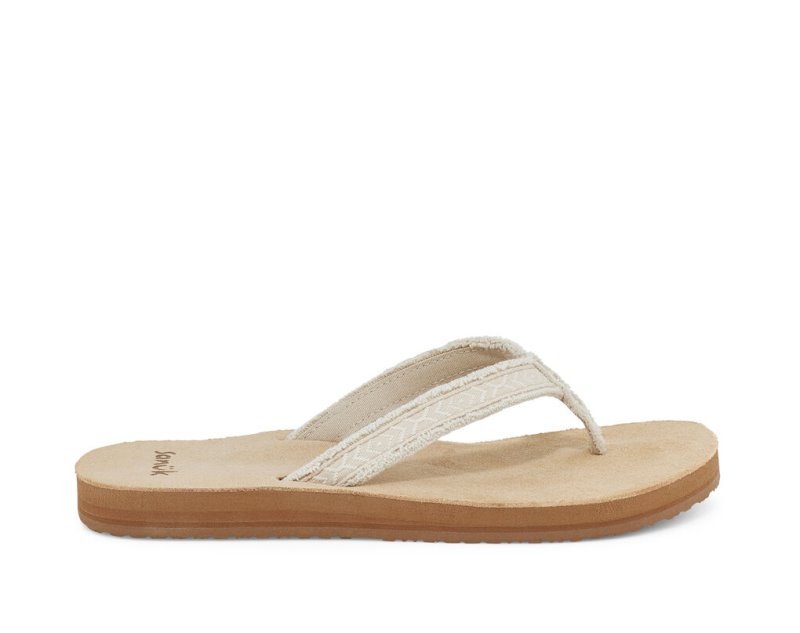 Sanuk Fraidy Tribal Hemp Women\'s Sandals Beige | Canada 146VRW